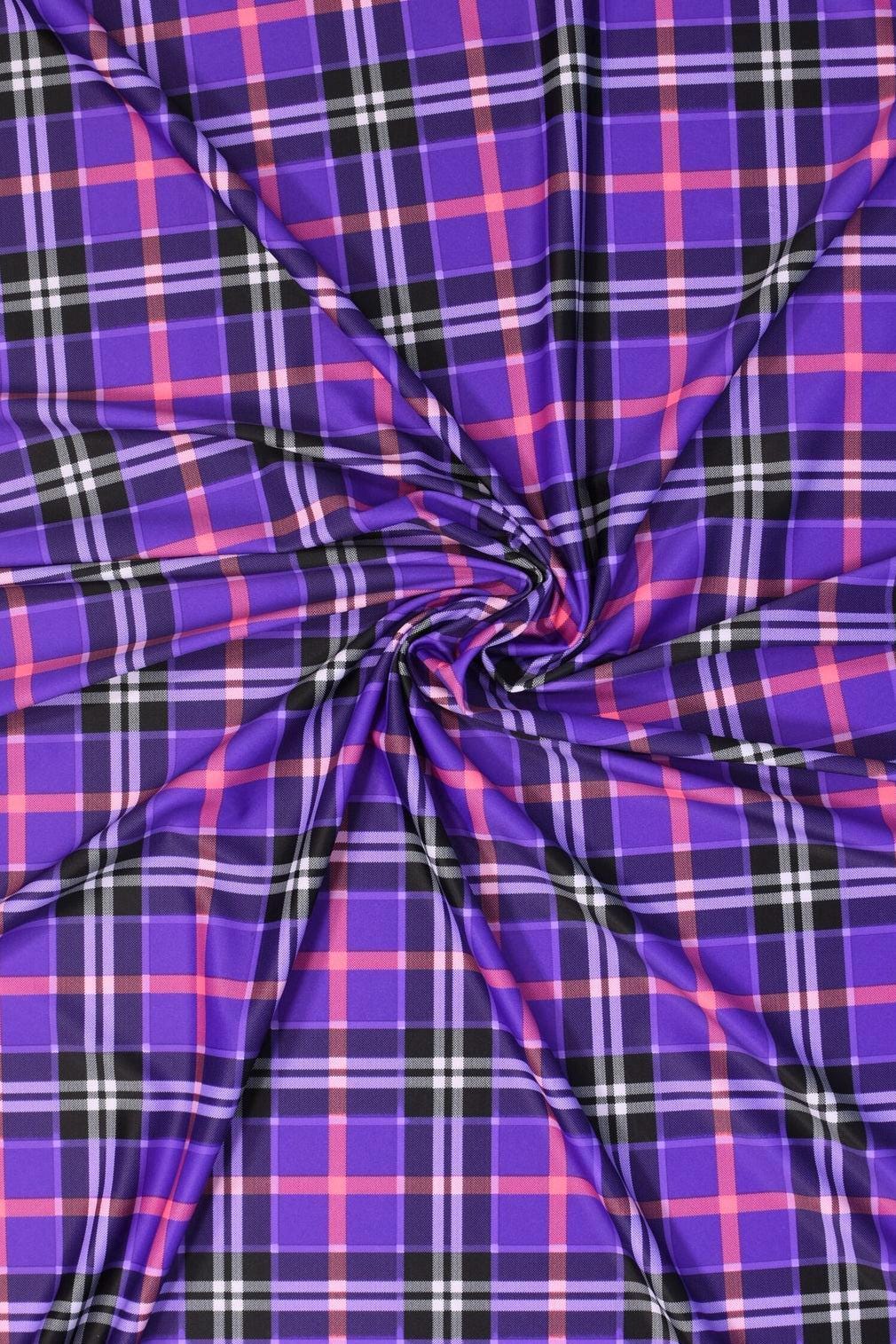 Stretch Plaid Fabric: Nylon Spandex Blend, 60" Wide - Dance & Costume