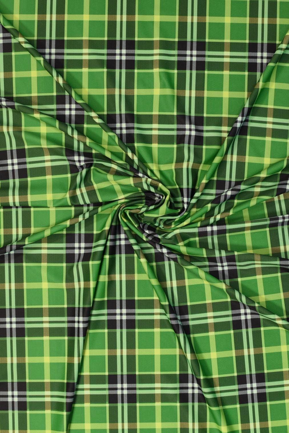 Stretch Plaid Fabric: Nylon Spandex Blend, 60" Wide - Dance & Costume