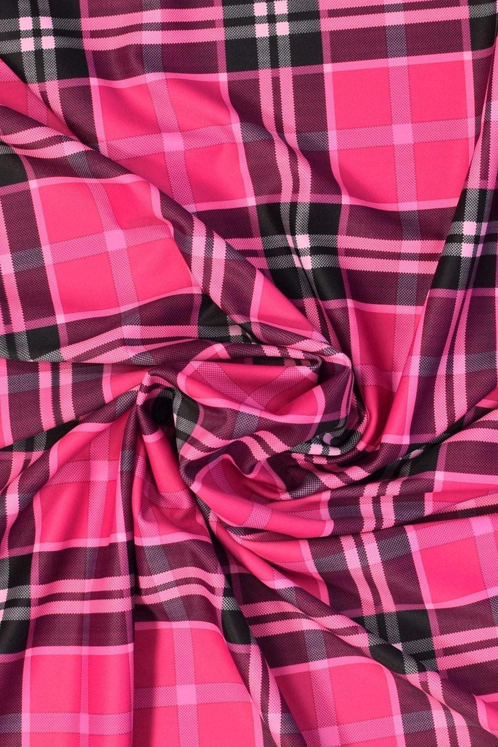 Stretch Plaid Fabric: Nylon Spandex Blend, 60" Wide - Dance & Costume