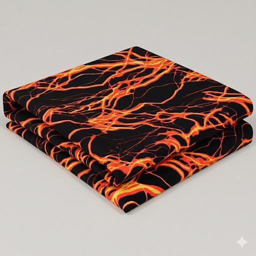 Fire Lava Print Nylon Spandex Fabric: 4-Way Stretch Activewear