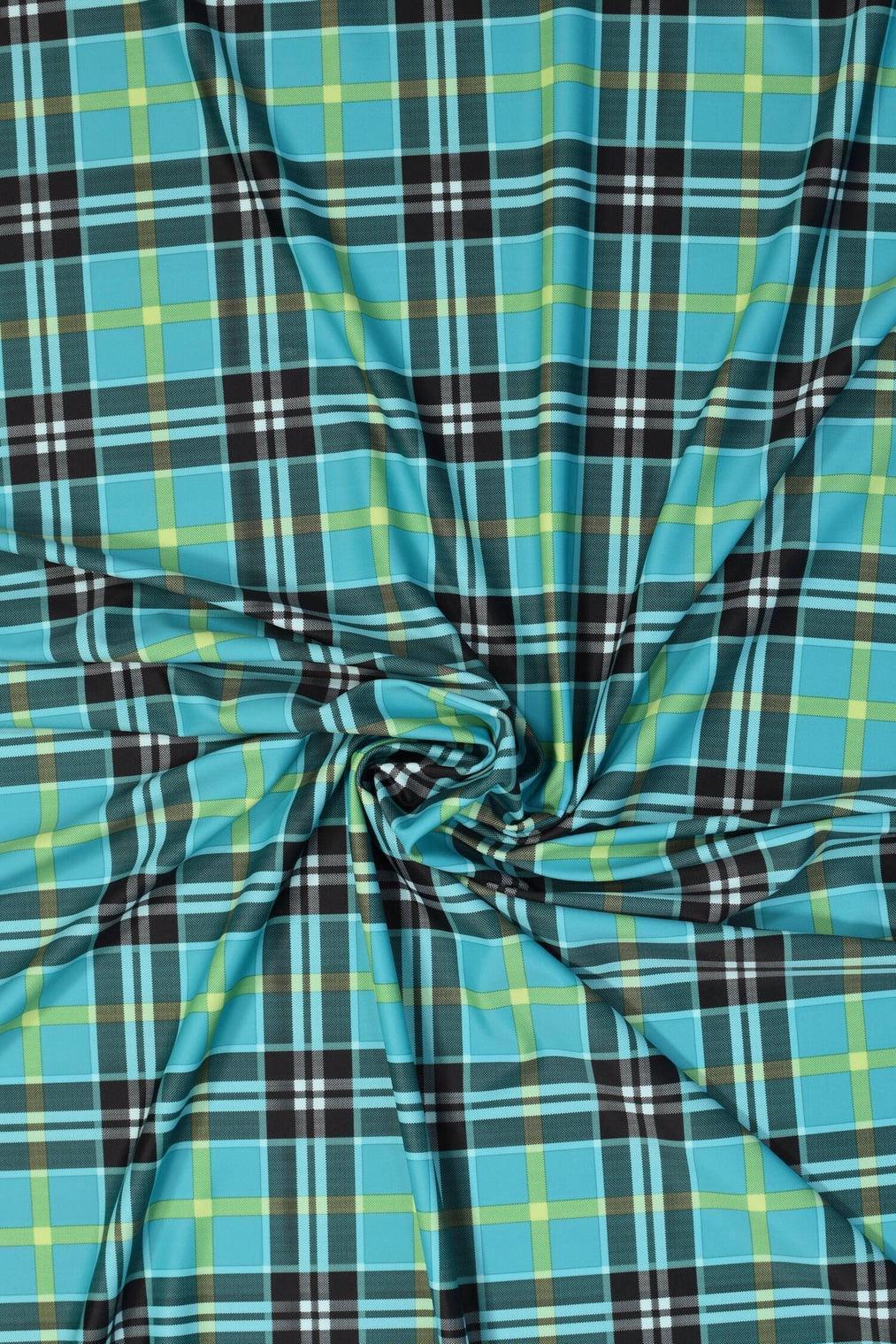 Stretch Plaid Fabric: Nylon Spandex Blend, 60" Wide - Dance & Costume