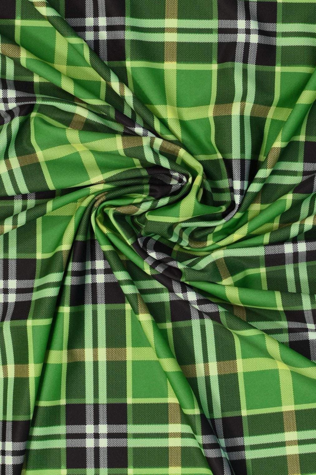Stretch Plaid Fabric: Nylon Spandex Blend, 60" Wide - Dance & Costume