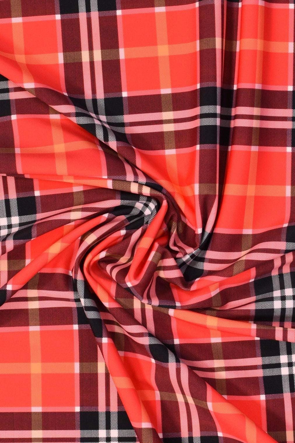 Stretch Plaid Fabric: Nylon Spandex Blend, 60" Wide - Dance & Costume