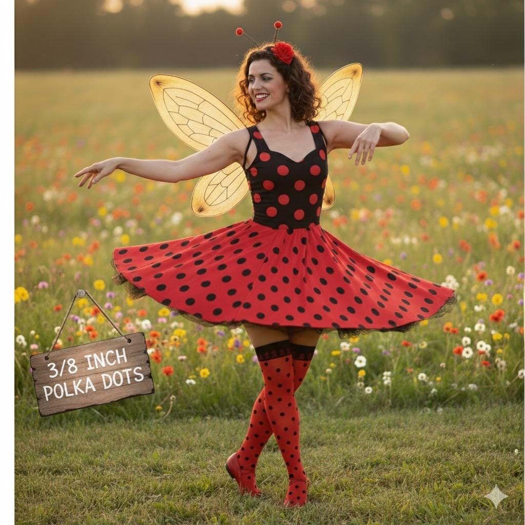 Polka Dot Lycra Spandex Fabric: 4-Way Stretch Dancewear Costume Fabric