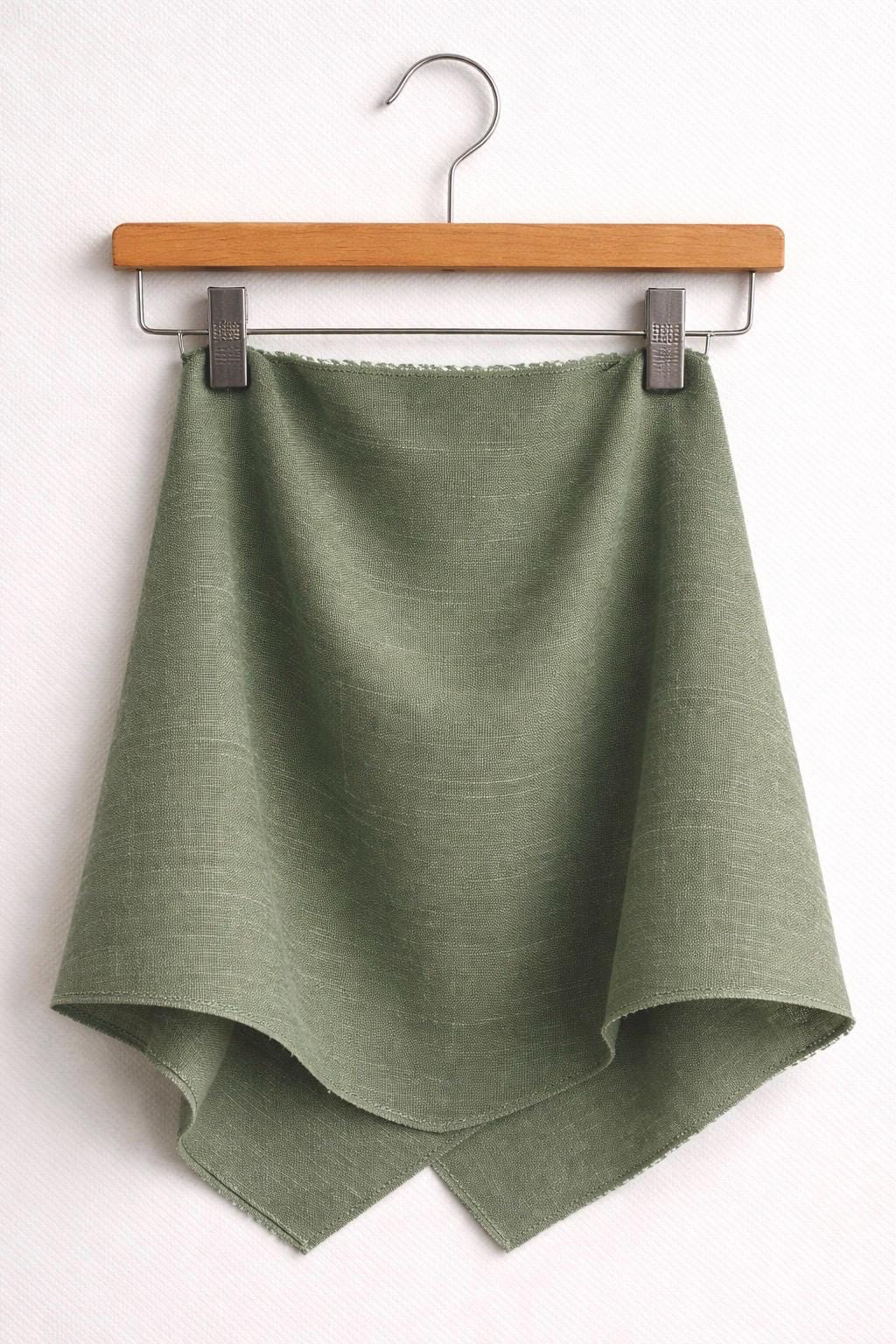 Sage Green and Black TENCEL™ Lyocell Linen Slub Fabric | 200 GSM, Soft Drapey