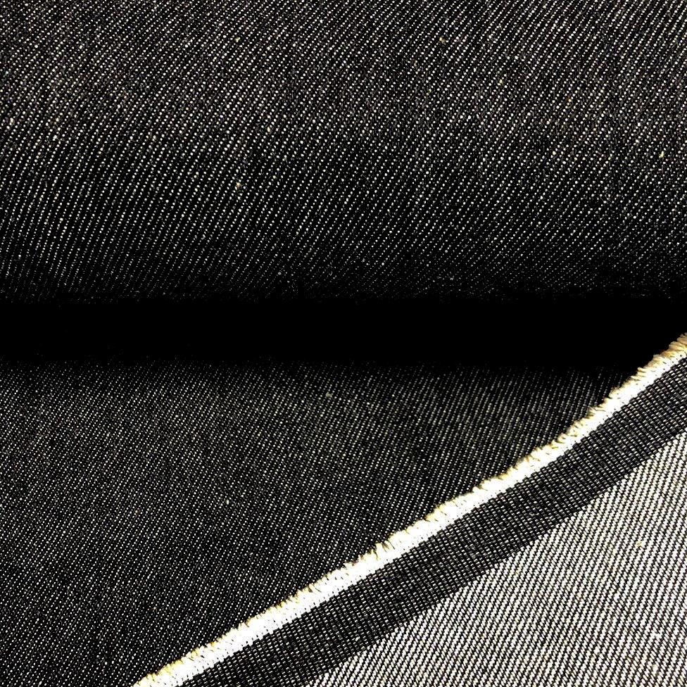 Heavyweight 14oz Denim Fabric | Black & Indigo Cotton, Wide Width