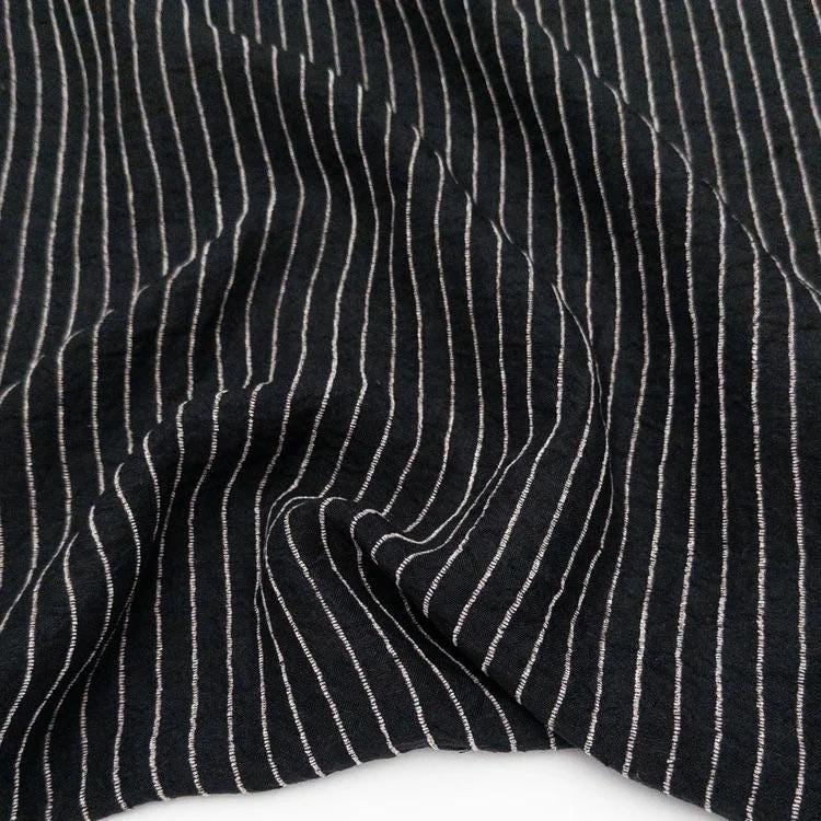 Callista Washed Linen Stripe Fabric by Metre | Lightweight Linen Rayon Blend Apparel Sewing Material