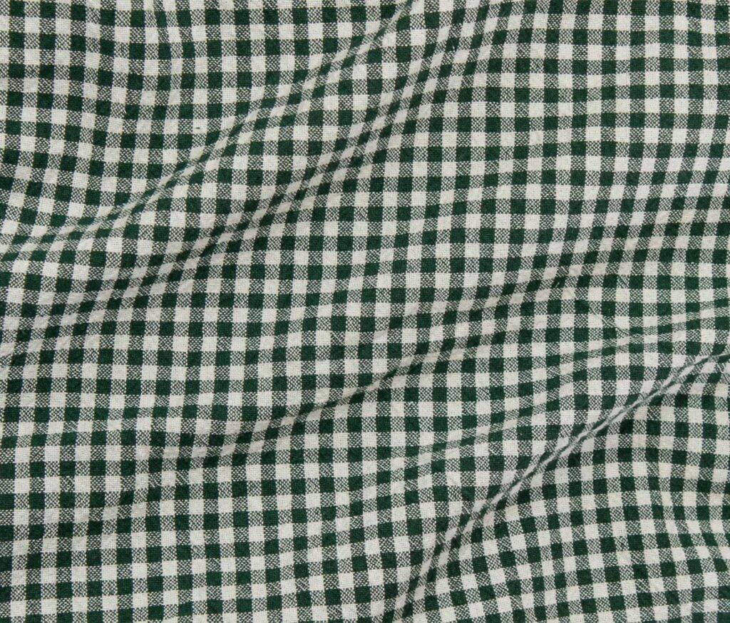 Nikolai Organic Cotton Check Fabric - Yarn Dyed Green Ivory Plaid - Sustainable Apparel