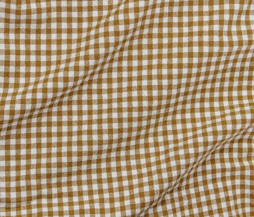 Nikolai Organic Cotton Check Fabric - Yarn Dyed Green Ivory Plaid - Sustainable Apparel