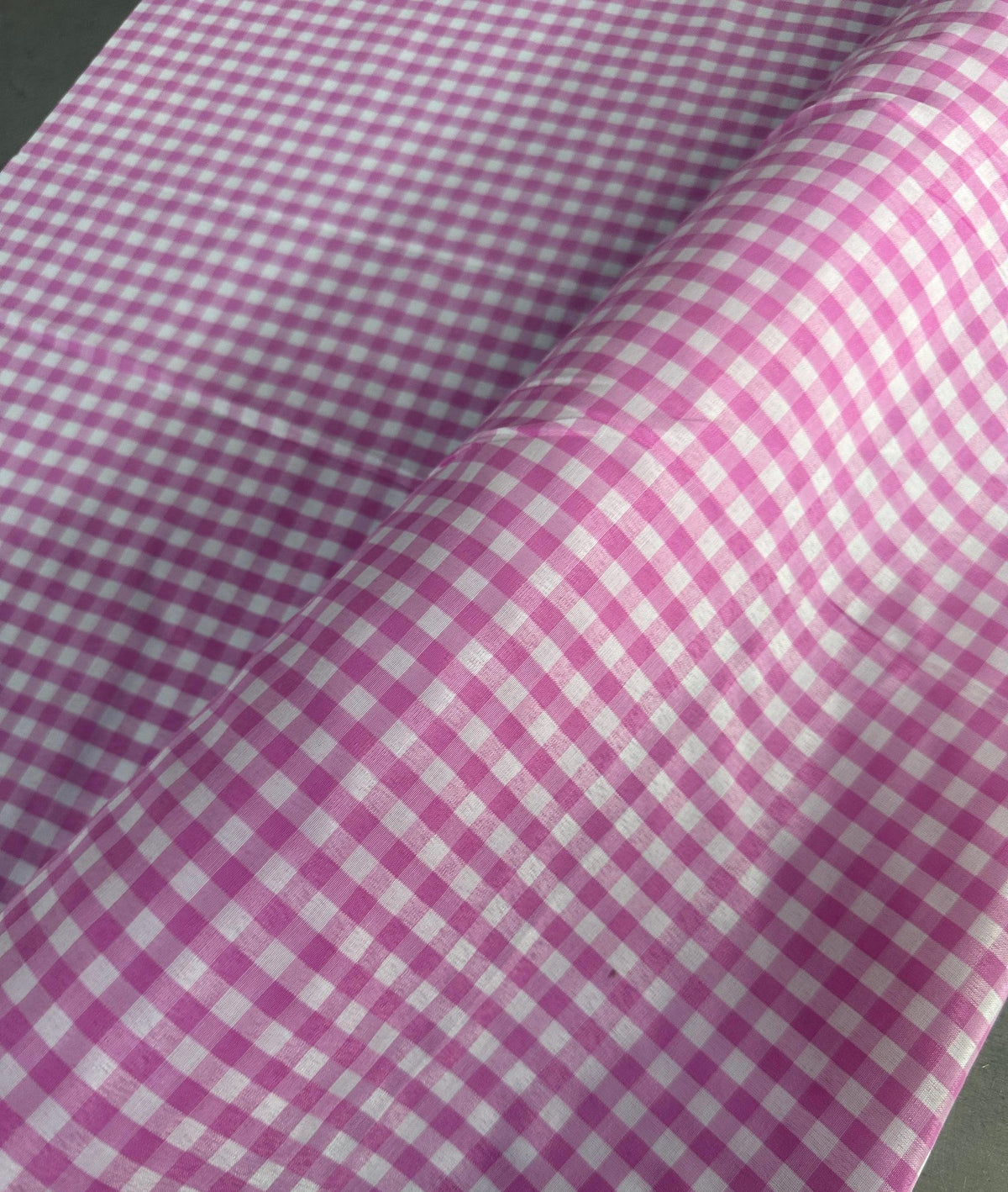 Gingham Check Fabric: Lightweight Poly Cotton Blend, 7 Colors, 58-60" Wide