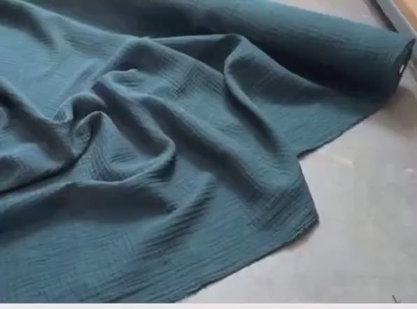 Organic Double Gauze Cotton Fabric: Lightweight, Soft, Breathable - 50" Wide